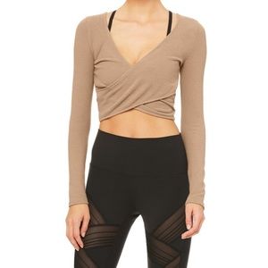 ALO Yoga Tan Long Sleeve Crop Top